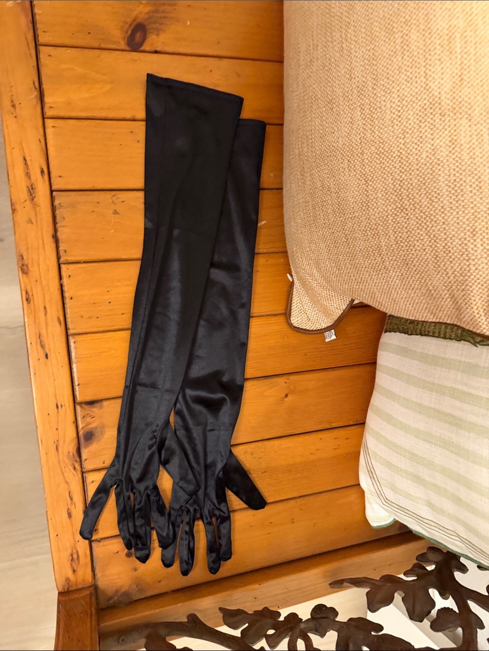 Black Satin Opera Gloves - Long Evening Gloves
